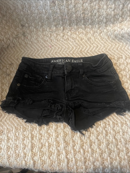 American Eagle Outfitters Pants - American Eagle Outfitters Black Distressed Denim Cutoff Shorts